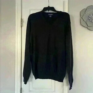 Brooks Brothers Men's V-Neck Pullover Sweater Gray Size L